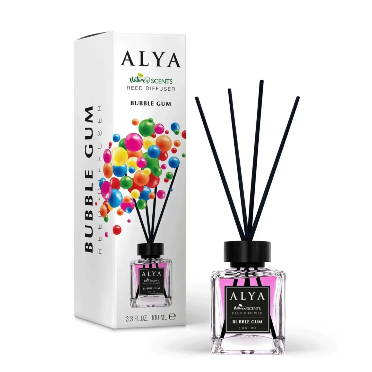 Odorizant de cameră cu bețișoare ALYA – Bubble Gum, 120 ml - Odorizant | VrajaDulce