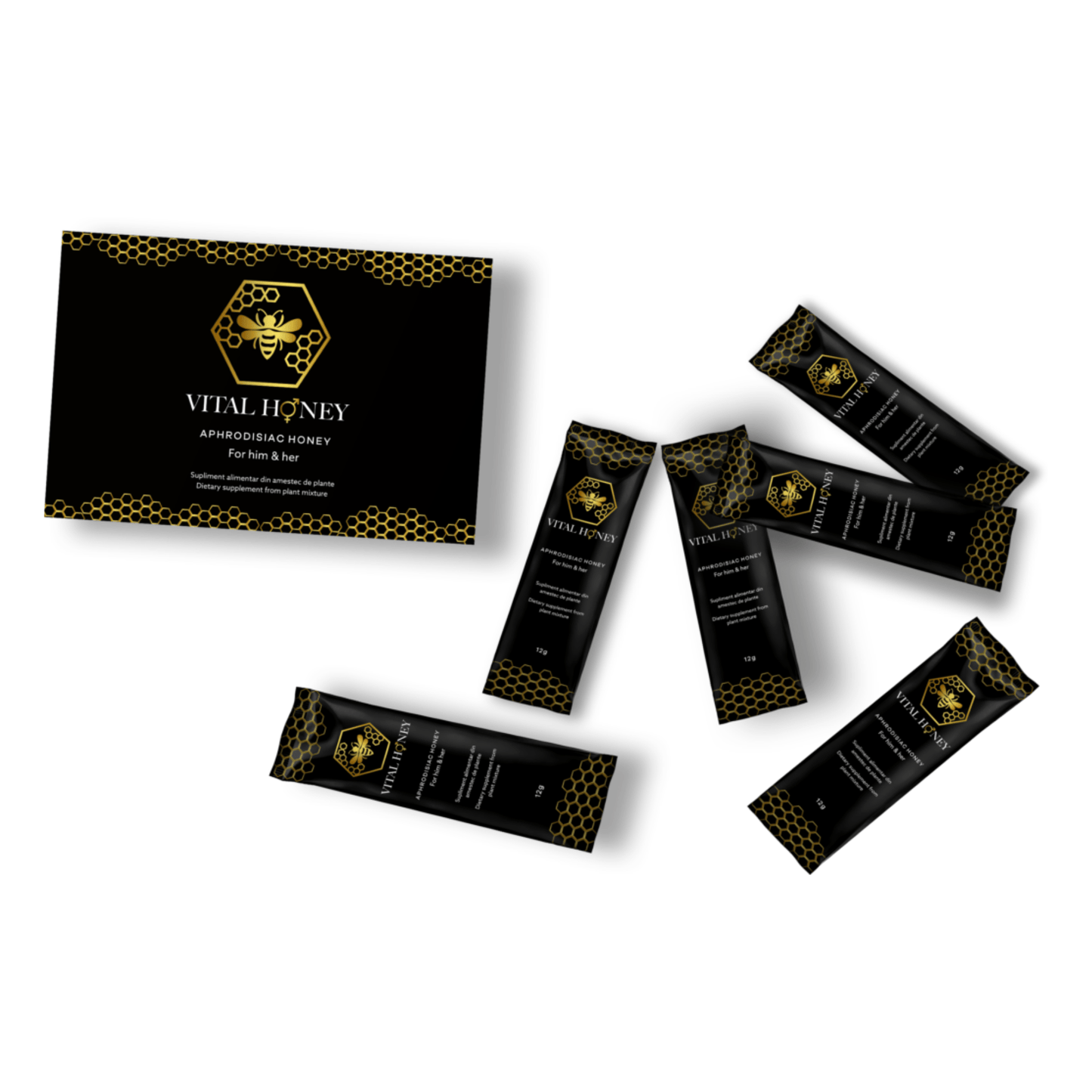 Vital Honey 12 Plicuri – Miere Afrodisiacă - Miere Naturală | VrajaDulce