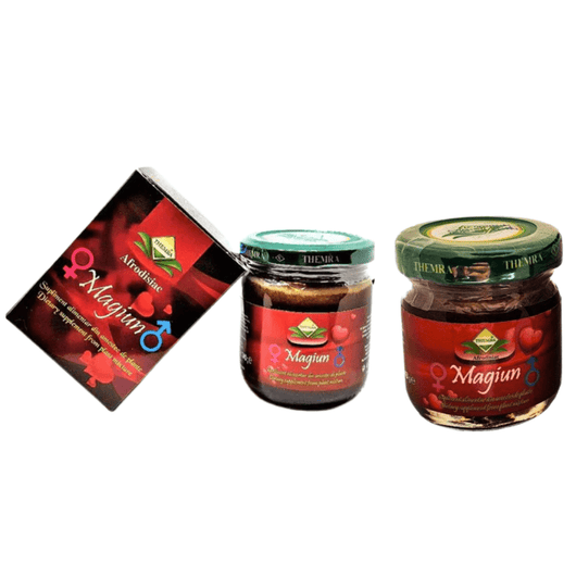 1+1 CADOU Set Magiun Supliment Natural pentru Cupluri Borcan 240gr+ borcan 43 gr - Miere cu Plante | VrajaDulce