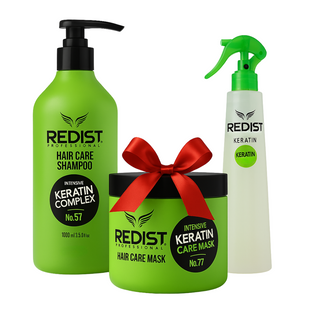 Kit Redist cu Keratină – Șampon 1L + Mască 500ml + Balsam Bifazic 400ml