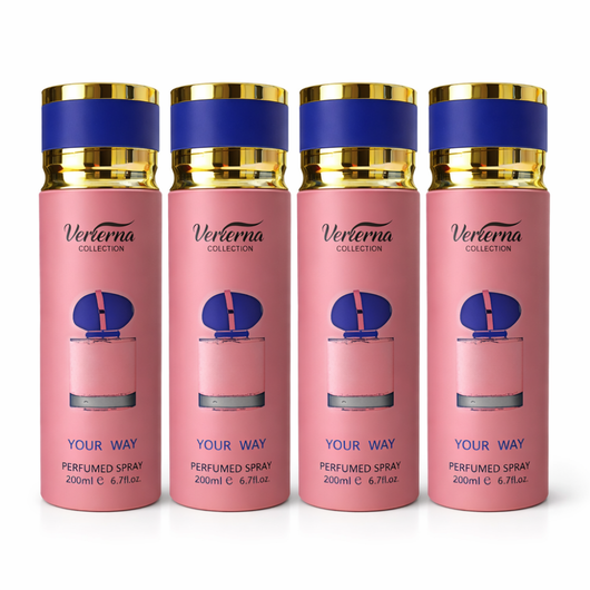 Pachet 4x Body Mist Your Way Verona Collection 200ml – Parfum Dulce & Floral pentru Femei
