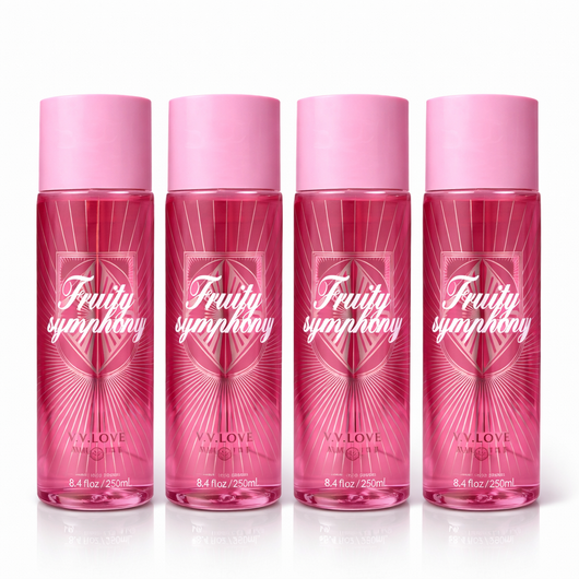 Pachet Promo 4x Body Mist Fruity Symphony 250ml – Parfum Dulce Fructat Fresh pentru Femei