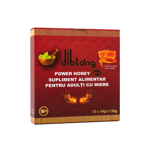 Diblong Power Honey – Miere Premium cu Plante, 12 Plicuri x 10g - 1 cutie