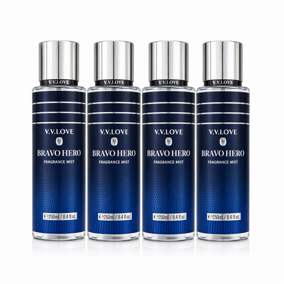 Pachet Promo 4x Body Mist Bravo Hero V.V. Love 250ml – Parfum Masculin Fresh & Elegant