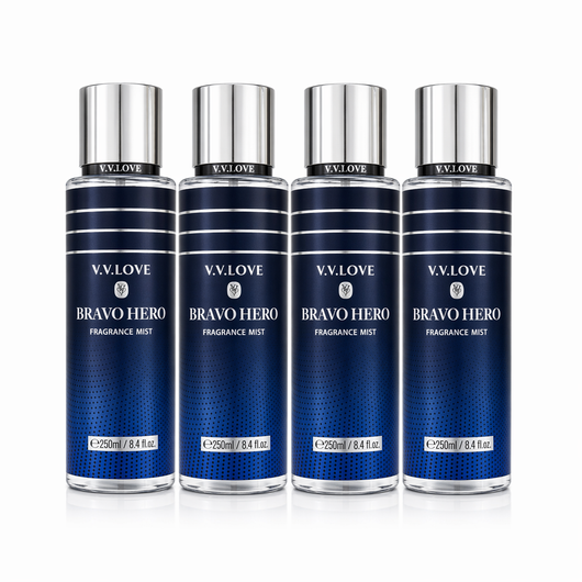 Pachet Promo 4x Body Mist Bravo Hero V.V. Love 250ml – Parfum Masculin Fresh & Elegant