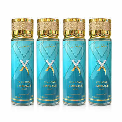 Pachet Promo 4x Body Mist Embrace Velvet V.V. Love 250ml – Parfum Fresh & Elegant pentru Femei