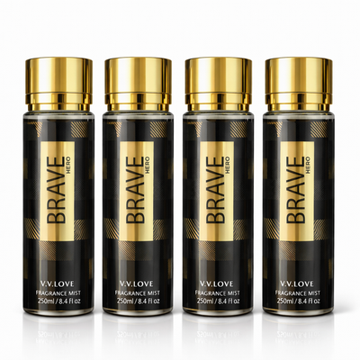 Pachet Promo 4x Body Mist Brave Hero 250ml – Parfum Masculin Puternic și Elegant