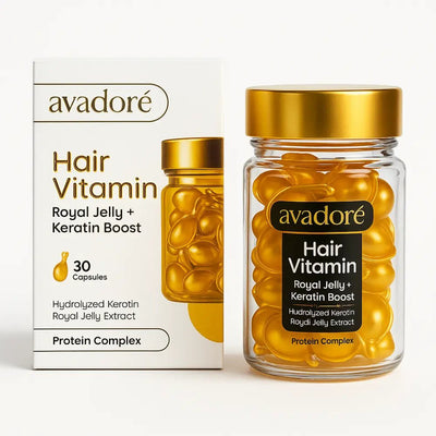 Avadoré Hair Vitamin – Royal Jelly + Keratin Boost, Ser proteic pentru păr (30 capsule) - Ser pentru par | VrajaDulce