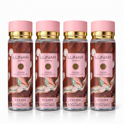 Pachet Promo 4x Body Mist Lunar Whisper V.V.LOVE 250ml – Parfum Dulce & Elegant