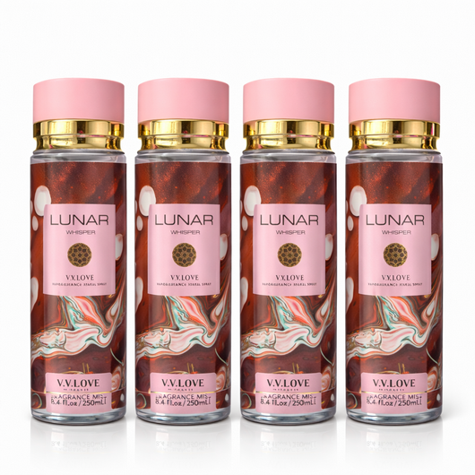 Pachet Promo 4x Body Mist Lunar Whisper V.V.LOVE 250ml – Parfum Dulce & Elegant