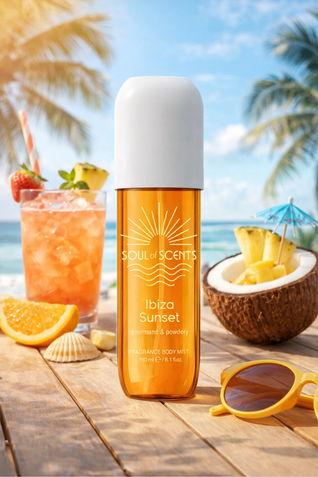 Body Mist Ibiza Sunset Soul of Scents 180ml – Spray Parfumat Gourmand & Powdery