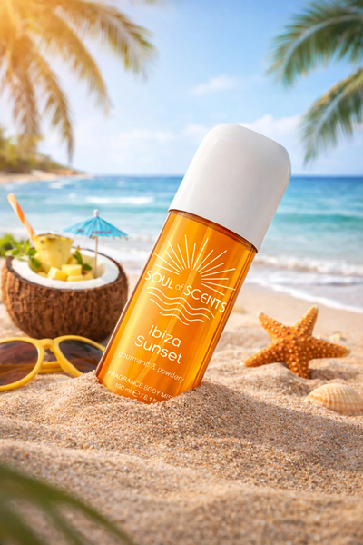 Body Mist Ibiza Sunset Soul of Scents 180ml – Spray Parfumat Gourmand & Powdery - Body Mist | VrajaDulce
