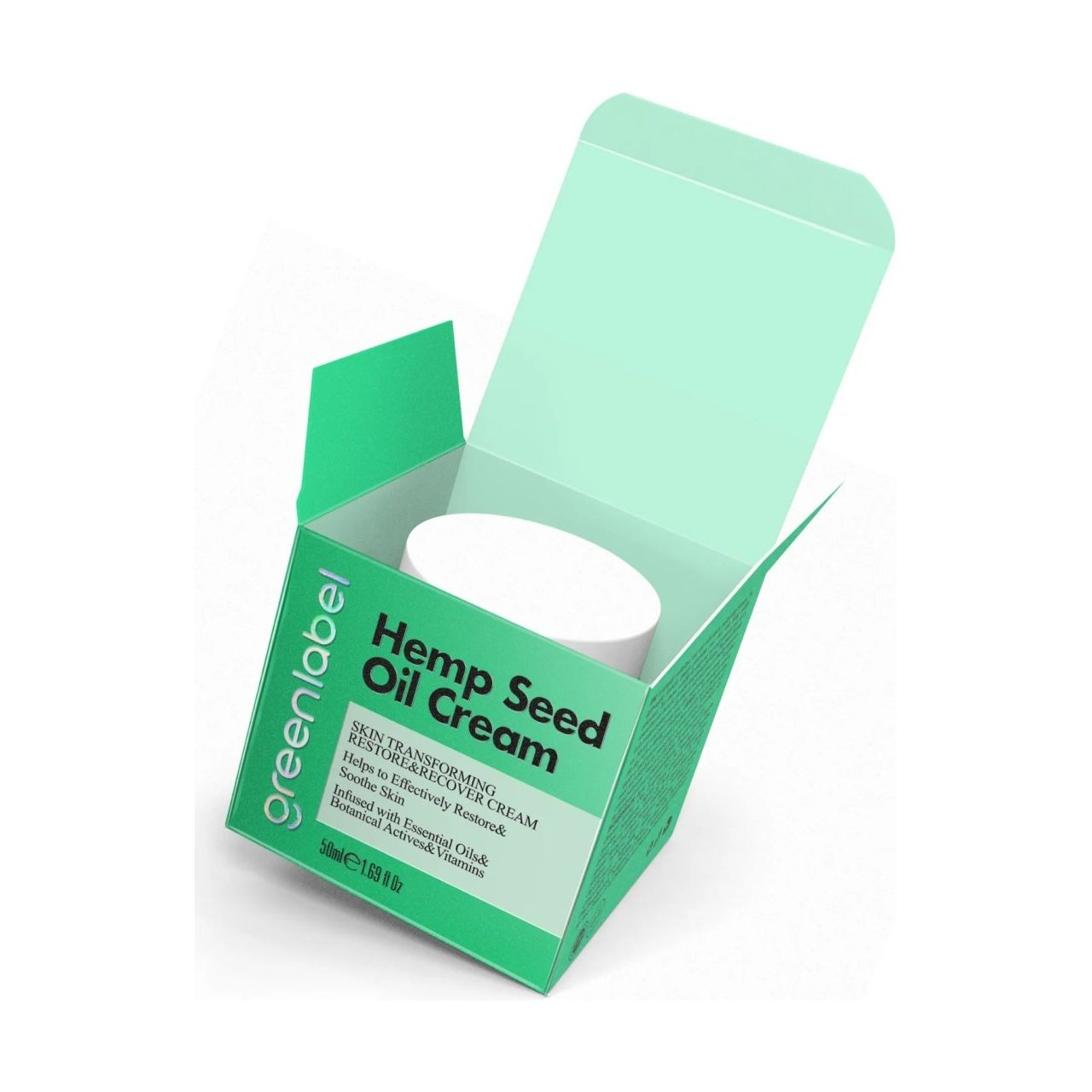 Cremă Echilibrantă Greenlabel cu Ulei de Cânepă și Zinc – Calm, Hidratare & Protecție | 50ml - | VrajaDulce