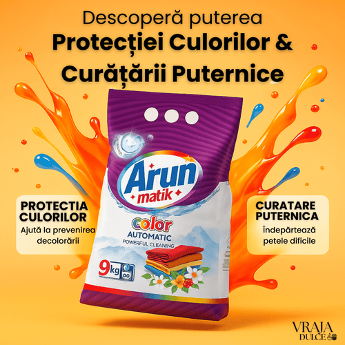 Detergent Automat Arun Matik Color 9kg – Curățare Puternică, Culori Protejate