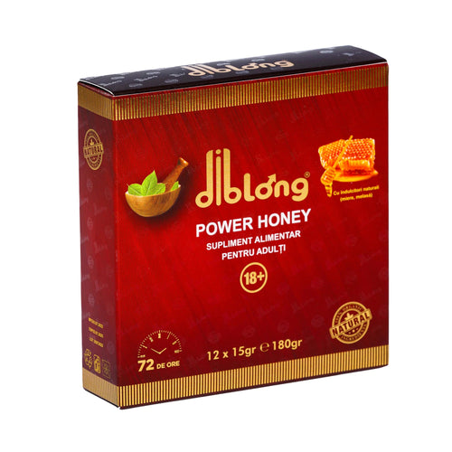 Diblong Power Honey – Miere Premium cu Plante, 12 Plicuri x 15g - 1 cutie