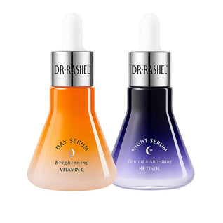 Dr. Rashel Set Ser Zi Vitamina C + Ser Noapte Retinol 2×30ml – Luminozitate & Anti-Aging