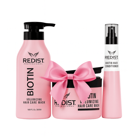 Kit Promo Redist Biotin pentru Volum – Șampon, Mască, Balsam Bifazic & Fixativ - Pachet promo îngrijire păr | VrajaDulce