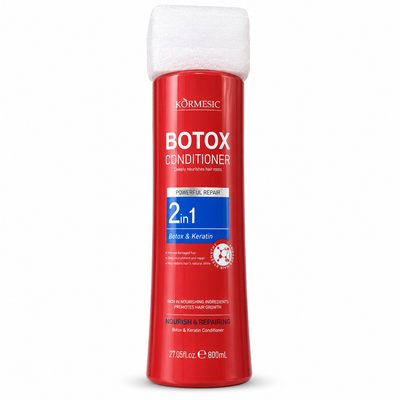 Balsam KORMESIC Botox & Keratin 2 în 1, flacon roșu de 800 ml.