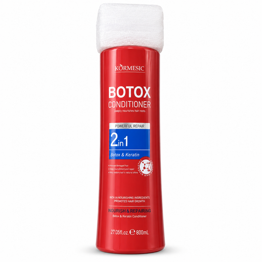 Balsam KORMESIC Botox & Keratin 2 în 1, flacon roșu de 800 ml.