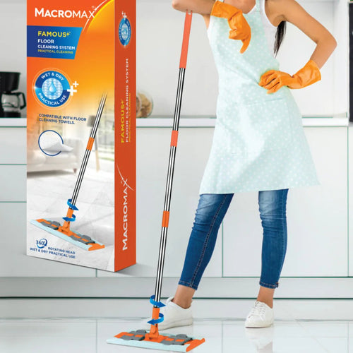 MACROMAX – Sistem Premium de Curățare Podele Uscată & Umedă, Cap Rotativ 360°