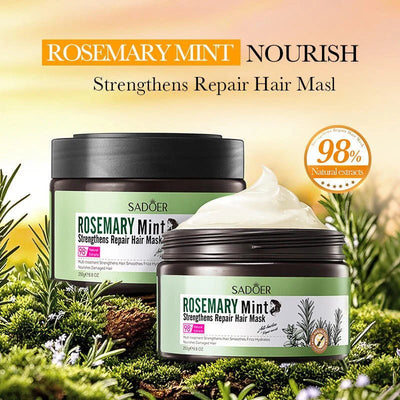 Mască de Păr cu Rozmarin și Mentă SADOER 250g – Reparare și Hidratare Intensivă - Masca | VrajaDulce