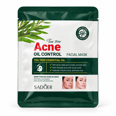 Mască facială tip șervețel SADOER Tea Tree Acne Oil Control - Mască facială | VrajaDulce