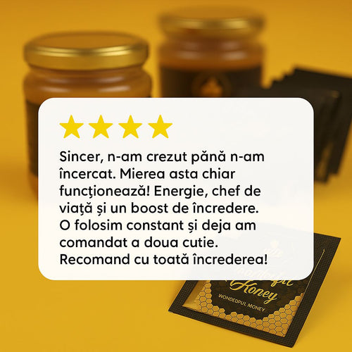 Set de Magiun si Miere Wonderful Honey , 240 g+ 12 plic