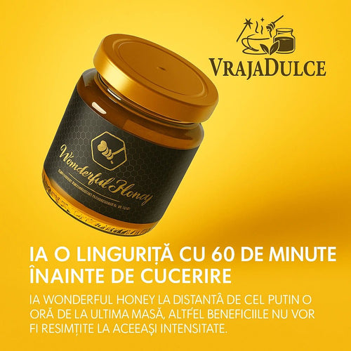 Set de Magiun si Miere Wonderful Honey , 240 g+ 12 plic