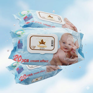 Mozaic Șervețele Umede 120 buc Cream Effect pentru Bebeluși