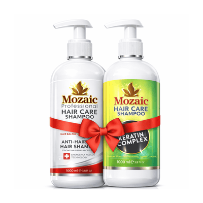 Mozaic Strength & Smooth Duo – Șampon cu Biotină + Keratin Complex 1000ml - Pachet promo îngrijire păr | VrajaDulce