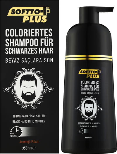 Vopsea de par semipermanent nuantator tip Sampon Softto+ Plus pentru par negru, acopera parul alb