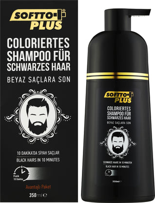 Vopsea de par semipermanent nuantator tip Sampon Softto+ Plus pentru par negru, acopera parul alb