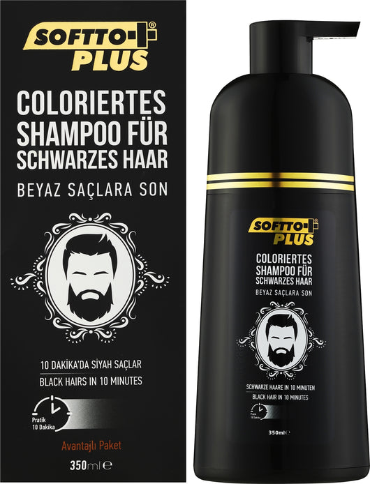 Vopsea de par semipermanent nuantator tip Sampon Softto+ Plus pentru par negru, acopera parul alb