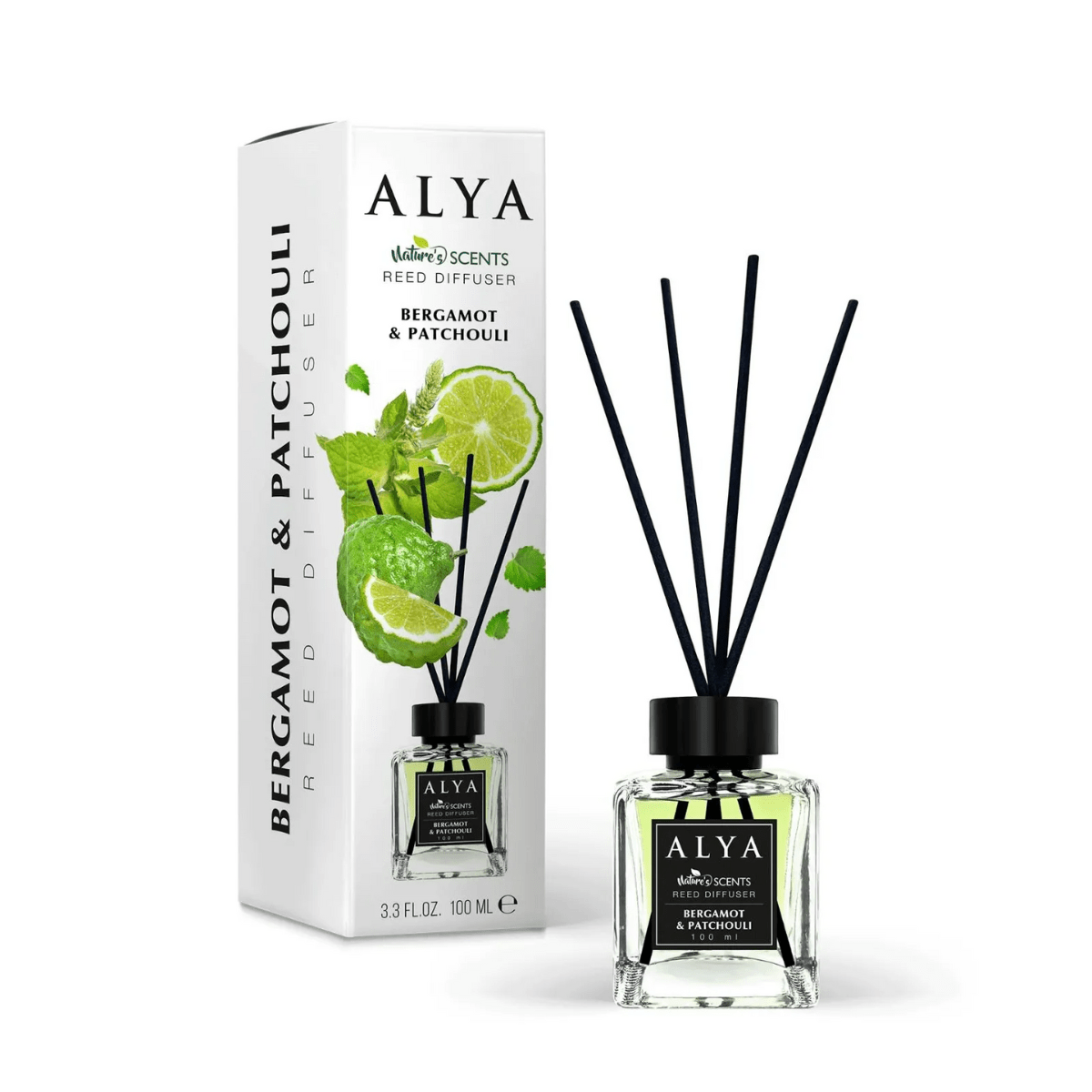 Odorizant de cameră cu bețișoare ALYA – Bergamot & Patchouli 120 ml - Odorizant | VrajaDulce