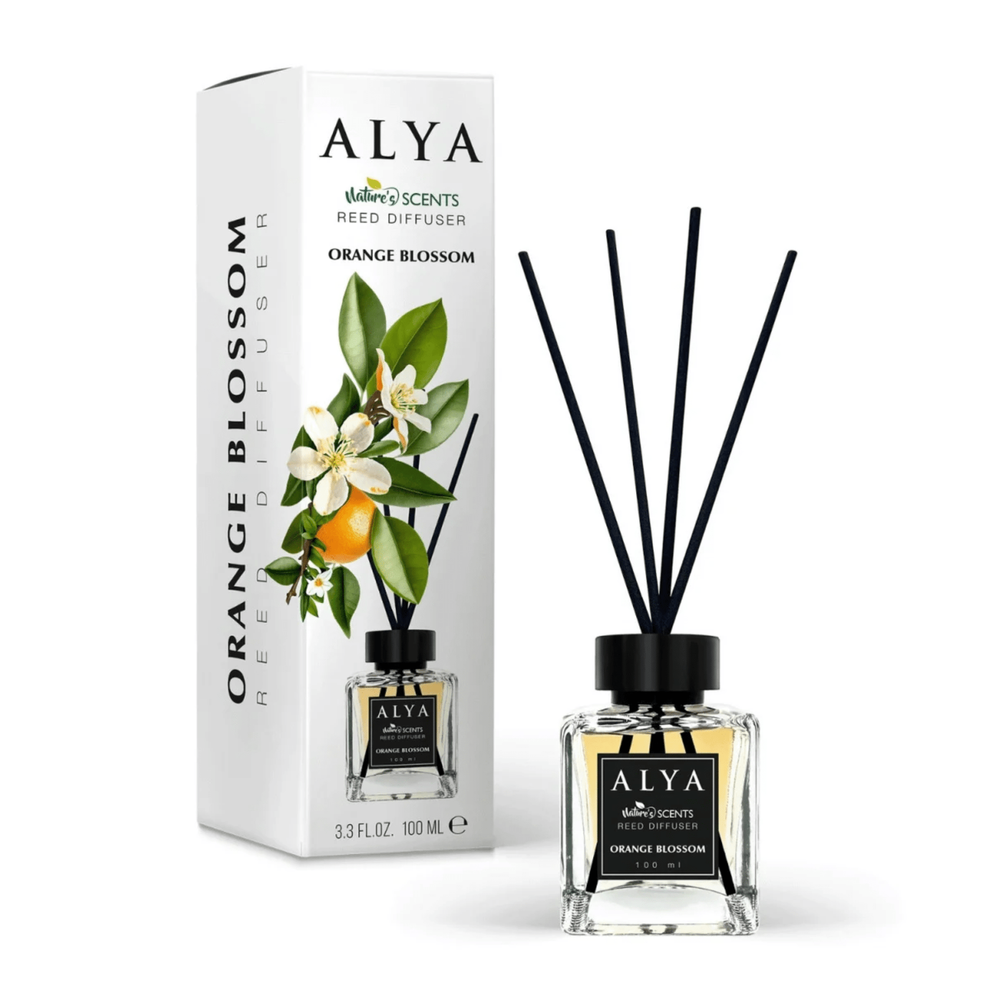 Odorizant de cameră cu bețișoare ALYA – Orange Blossom, 120 ml - Odorizant | VrajaDulce
