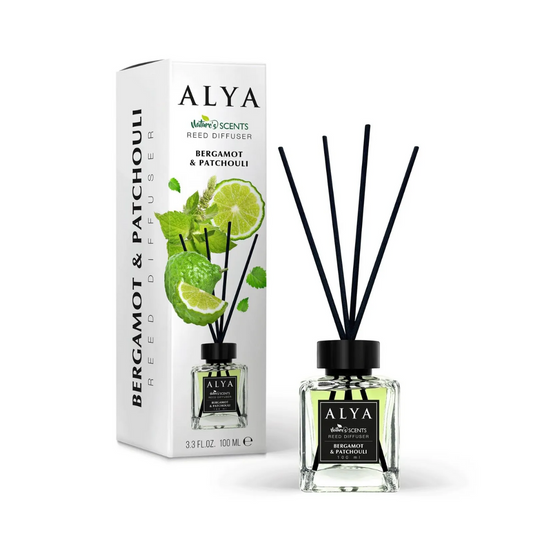 Odorizant de cameră cu bețișoare ALYA – Bergamot & Patchouli 120 ml