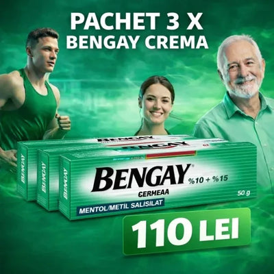 Pachet 3 x BENGAY Crema 50g – Unguent pentru dureri musculare si articulare