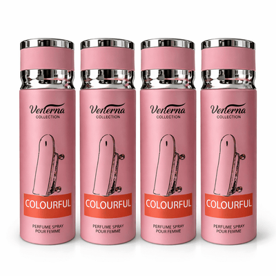 Pachet 4x Body Mist Colourful Angel Verona Collection 200ml – Parfum Dulce & Intens pentru Femei - | VrajaDulce