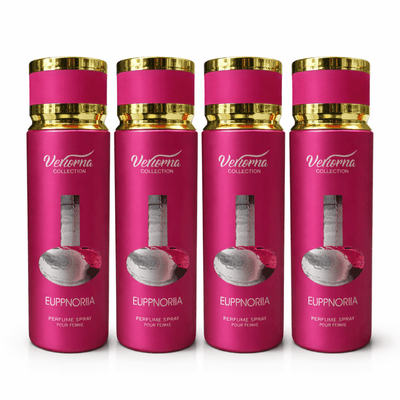 Pachet 4x Body Mist Euppnoria Verona Collection 200ml – Parfum Dulce & Seducător pentru Femei - | VrajaDulce