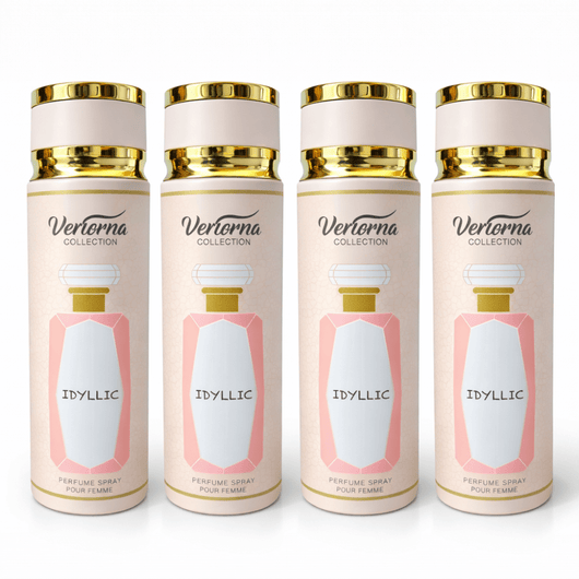 Pachet 4x Body Mist Idyllic Verona Collection 200ml – Parfum Damă Fresh & Elegant - | VrajaDulce