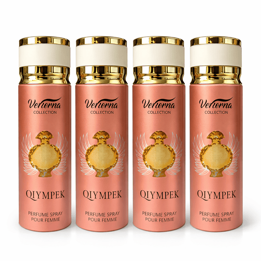 Pachet 4x Body Mist Qiympek Verona Collection 200ml – Parfum Elegant & Seducător pentru Femei - | VrajaDulce
