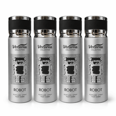 Pachet 4x Body Mist Robot Verona Collection 200ml – Parfum Masculin Modern & Fresh - | VrajaDulce