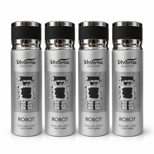 Pachet 4x Body Mist Robot Verona Collection 200ml – Parfum Masculin Modern & Fresh - | VrajaDulce