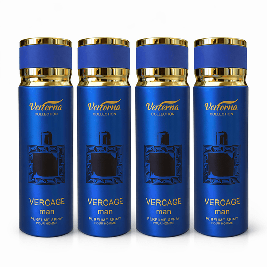 Pachet 4x Body Mist Vercage Man Verona Collection 200ml – Parfum Masculin Fresh & Seducător - | VrajaDulce