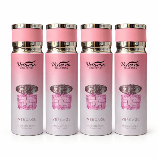 Pachet 4x Body Mist Vercage Verona Collection 250ml – Parfum Elegant & Dulce pentru Femei - | VrajaDulce