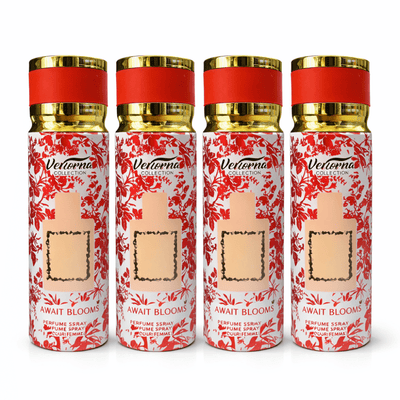 Pachet 4x Body Mist Verona Collection Await Blooms 200ml – Parfum Floral Dulce pentru Femei - | VrajaDulce