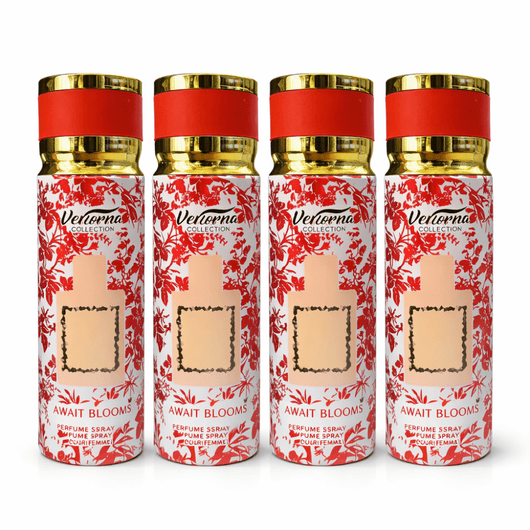 Pachet 4x Body Mist Verona Collection Await Blooms 200ml – Parfum Floral Dulce pentru Femei - | VrajaDulce