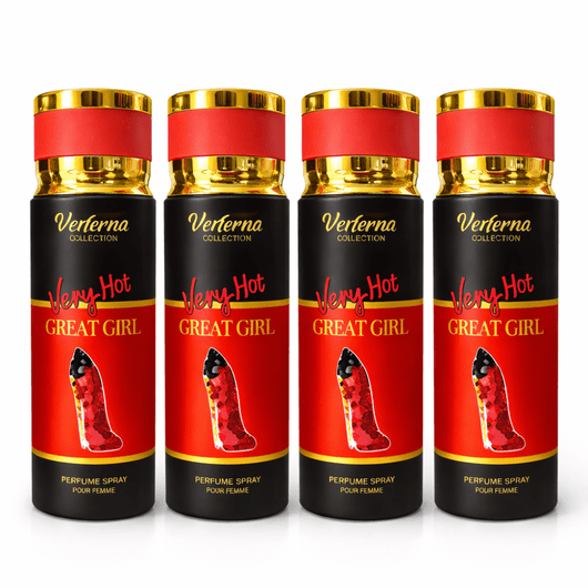 Pachet 4x Body Mist Very Hot Great Girl Verona Collection 200ml – Parfum Damă Seducător & Elegant - | VrajaDulce