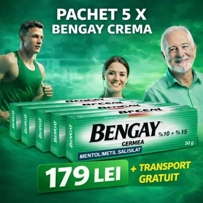 Pachet 5 x BENGAY Crema 50g – Unguent pentru dureri musculare si articulare