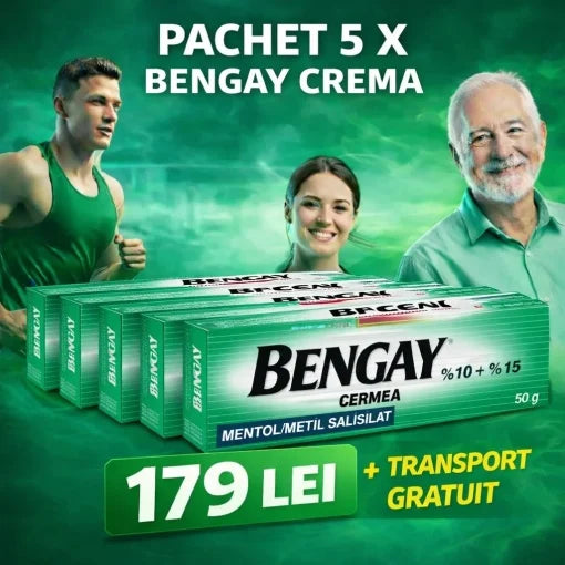 Pachet 5 x BENGAY Crema 50g – Unguent pentru dureri musculare si articulare